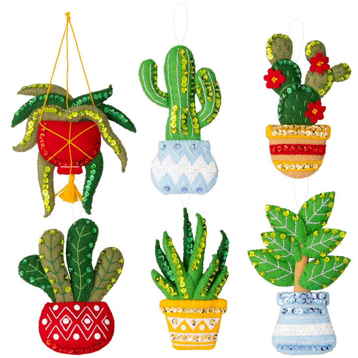 Bucilla Holiday Houseplants Felt & Sequin Kit