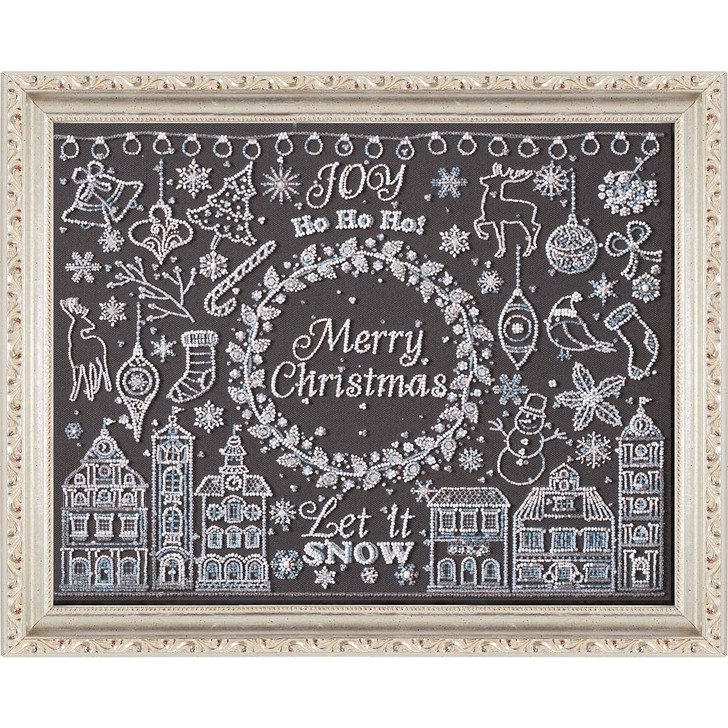 Abris Art Silver Sparks Kit & Frame Stamped Embroidery Kit