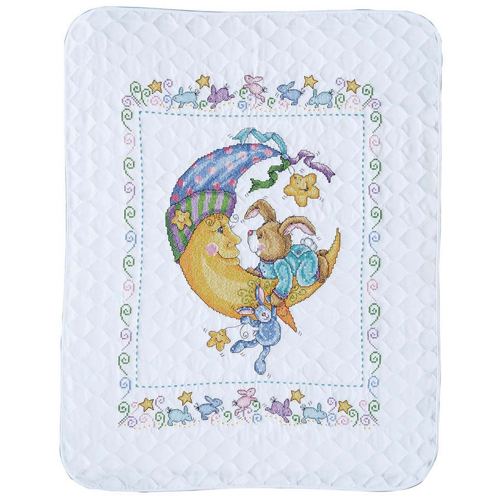 Design Works Bunny Baby Quilt Stamped Cross-Stitch Kit
