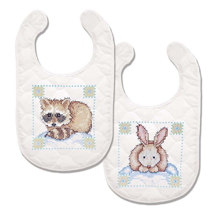 Design Works Gift From Heaven Bibs Stamped Cross-Stitch Kit