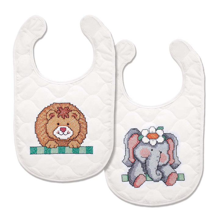 Design Works Noah's Ark Bibs Stamped Cross-Stitch Kit