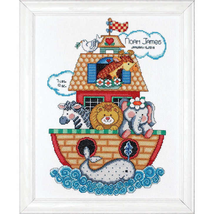 Design Works Noah's Ark Birth Record Counted Cross-Stitch Kit