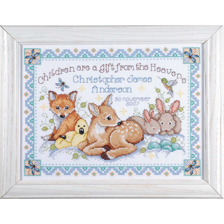 Design Works Gift From Heaven Birth Record Counted Cross-Stitch Kit