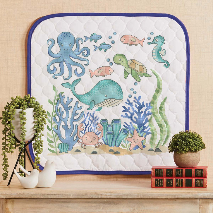 Herrschners Ocean Friends Wall Hanging Stamped Cross-Stitch Kit