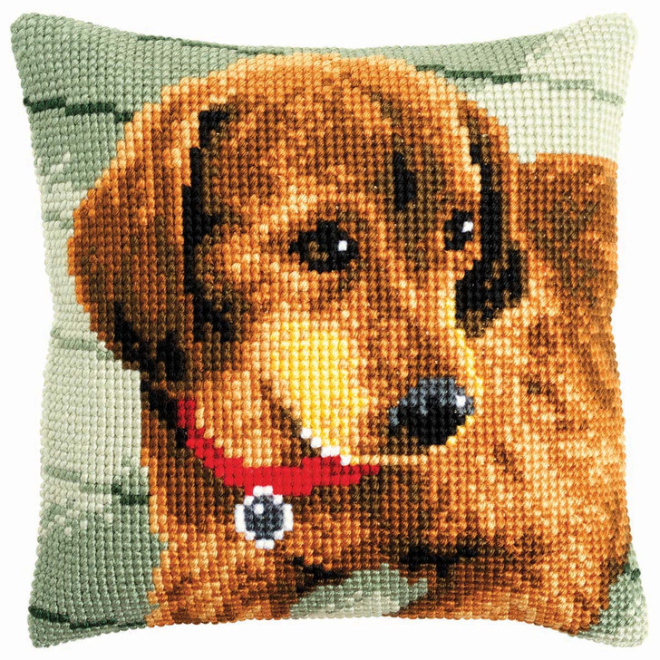 Vervaco Dachshund Pillow Cover Needlepoint Kit