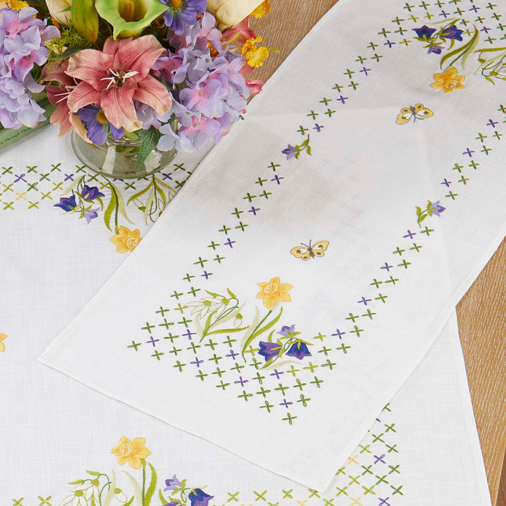 Nob Hill Spring is Coming Table Runner Stamped Embroidery Kit
