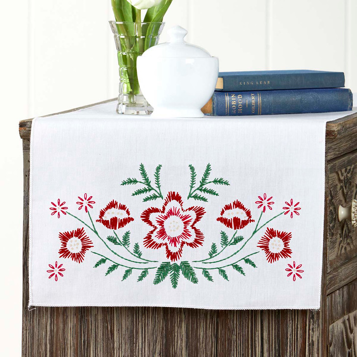 Herrschners Penelope Dresser Scarf Stamped Embroidery