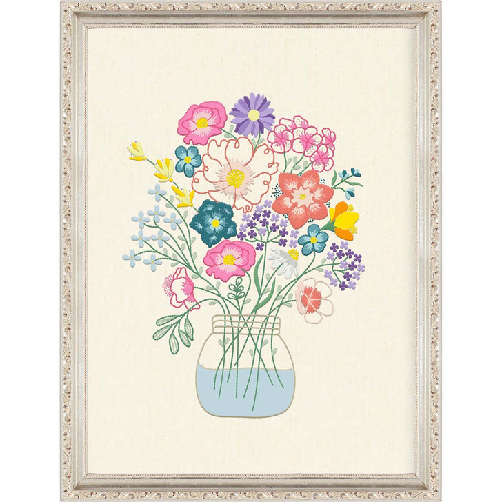 Duftin Flower Bouquet Stamped Embroidery Kit