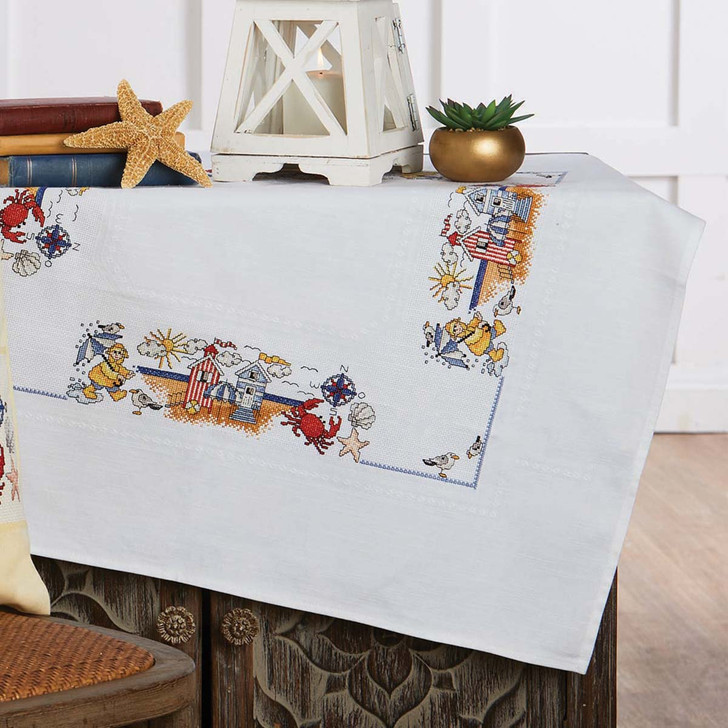 Craftways On the Beach Table Topper Counted Cross-Stitch Kit