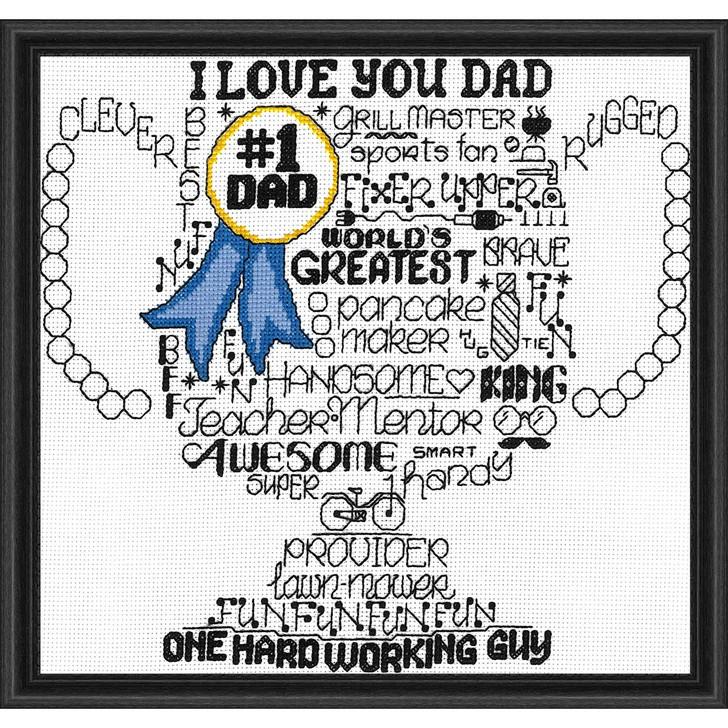 Imaginating Inc. Let's Love Dad Counted Cross-Stitch Kit