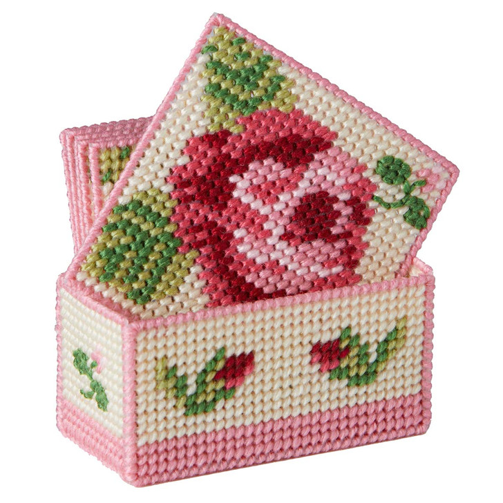 Herrschners Elegant Rose Coasters Plastic Canvas Kit