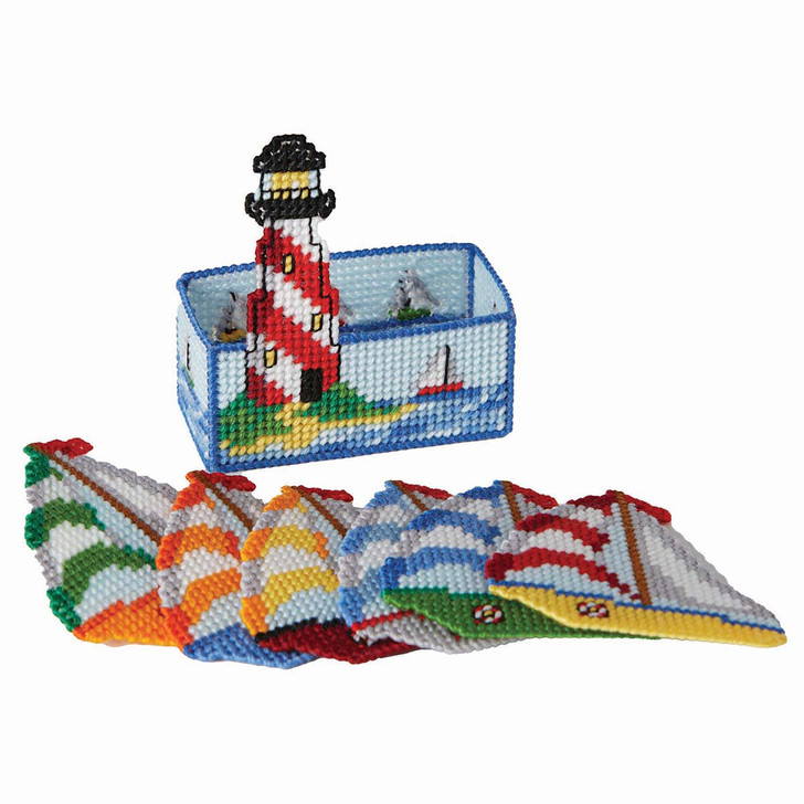 Herrschners Nautical Delight Coasters Plastic Canvas Kit