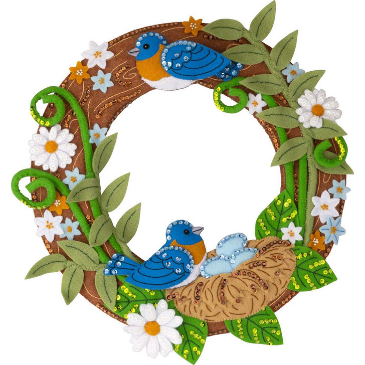 Bucilla Bless this Nest Wreath Felt & Sequin Kit