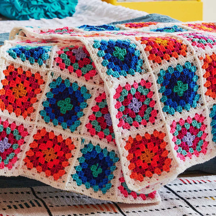 Red Heart Spectrum Dreams Granny Square Blanket Crochet Kit