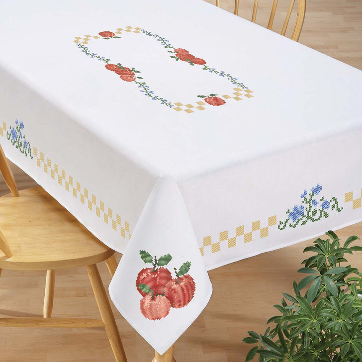 Craftways Garden Party Tablecloth Stamped Cross-Stitch