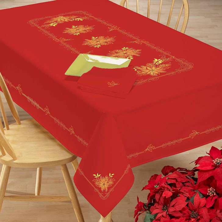 Nob Hill Golden Blooms Tablecloth Stamped Cross-Stitch