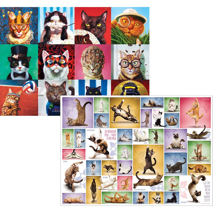 Eurographics Yoga & Funny Cats, Set of 2 Jigsaw Puzzle