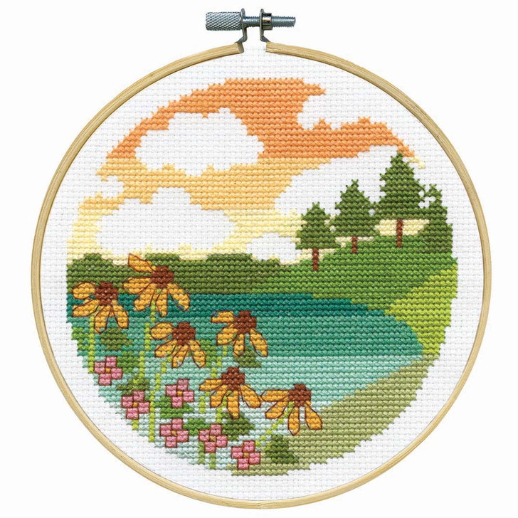Design Works Lakeside Hoop Counted Cross-Stitch Kit