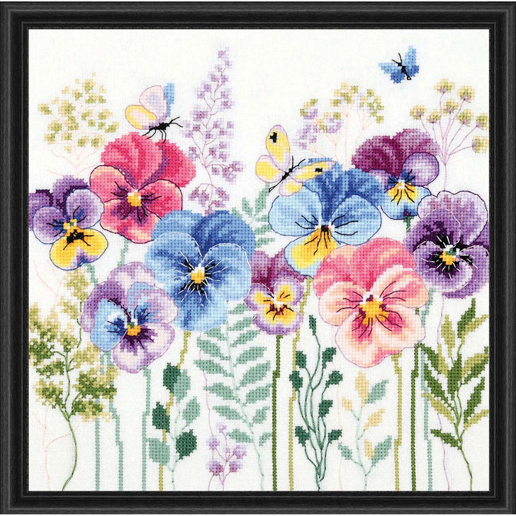 Vervaco Pansies & Grasses Counted Cross-Stitch Kit