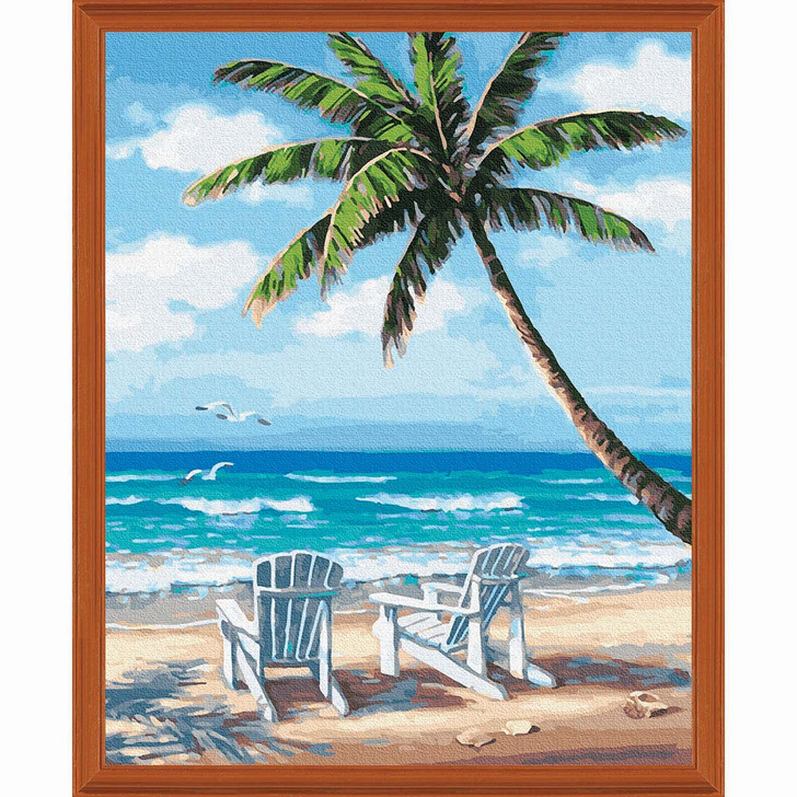 Adbrain Paradise Beach Kit & Frame Paint by Number Kit