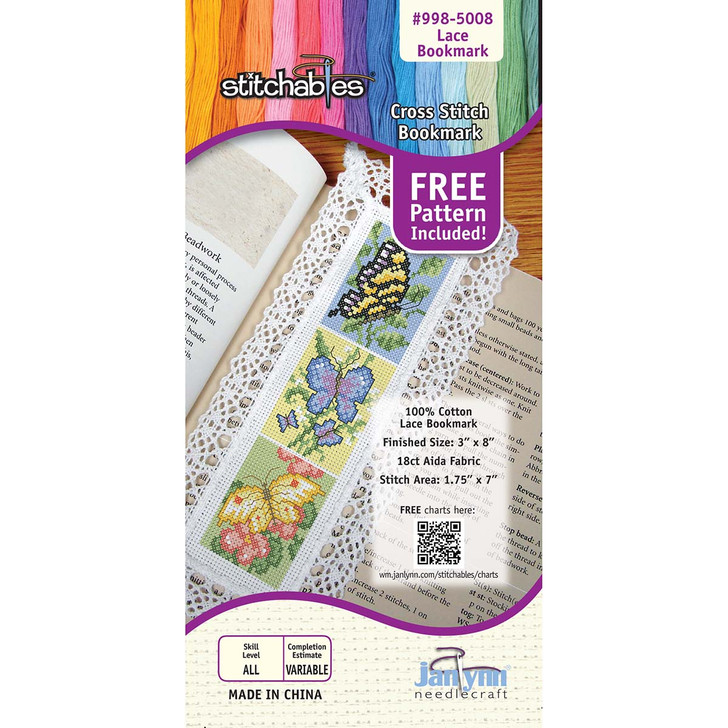 Janlynn Lace Bookmark with Free Pattern Counted Cross-Stitch