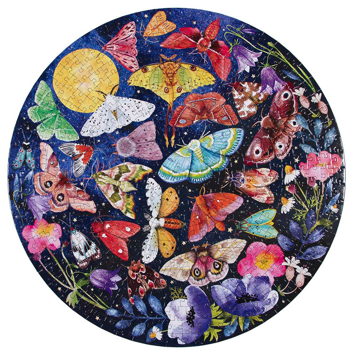 Eeboo Moths Round Jigsaw Puzzle