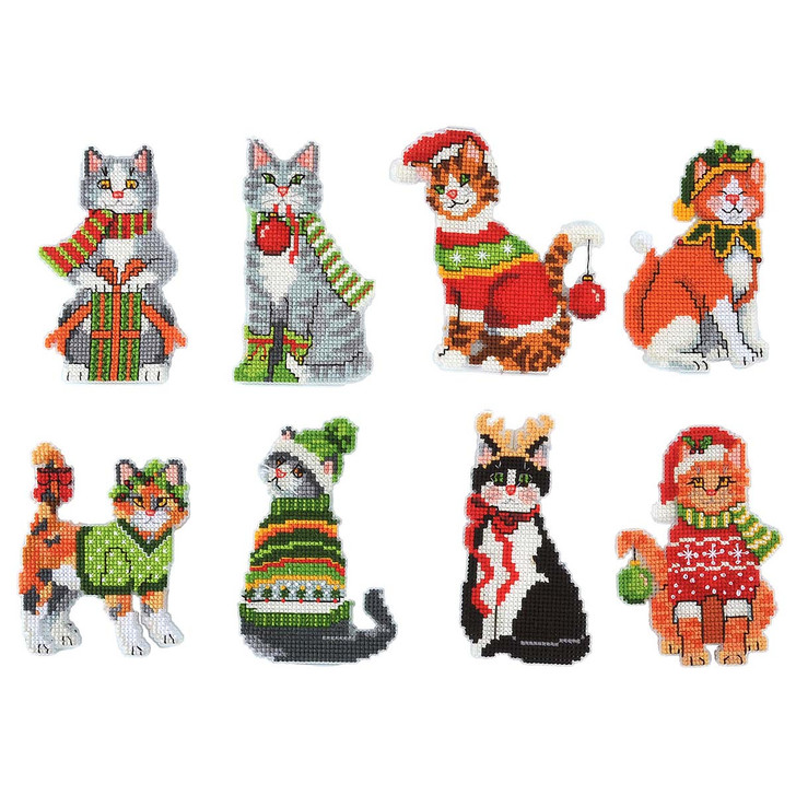 Herrschners Meowy Christmas Counted Cross-Stitch Kit