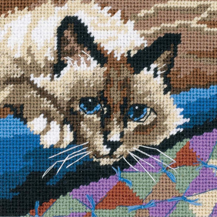 Dimensions Cuddly Cat Needlepoint Kit