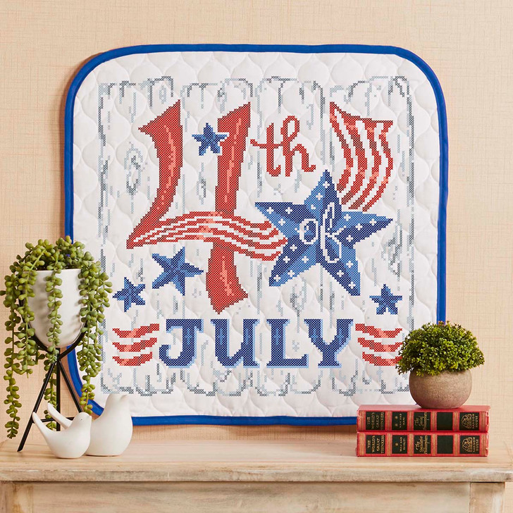 Herrschners July 4th Wall Hanging Stamped Cross-Stitch