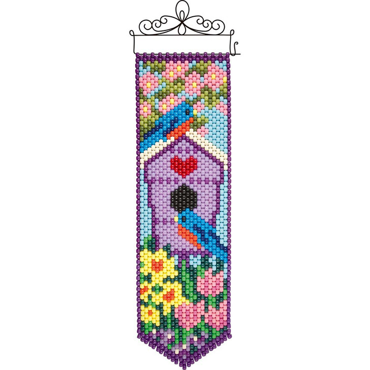 Herrschners Spring Birdhouse Kit & Hanger Pony Bead Kit