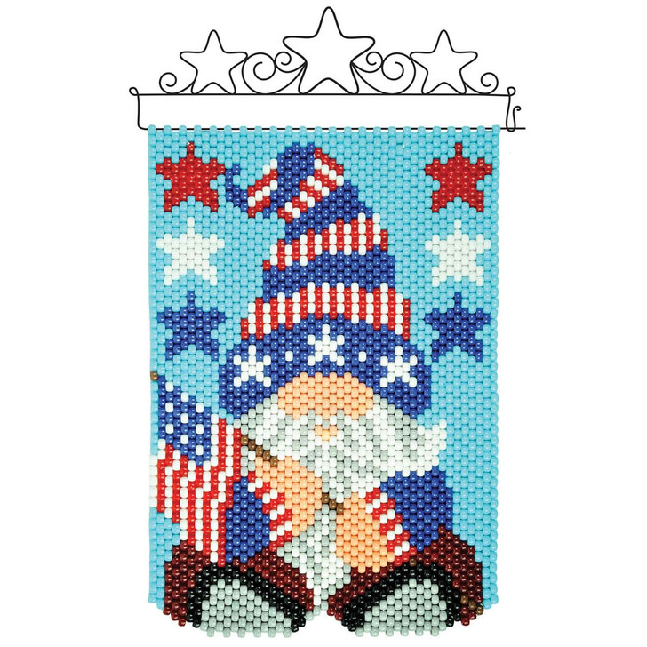 Herrschners Patriotic Gnome Kit & Hanger Pony Bead Kit