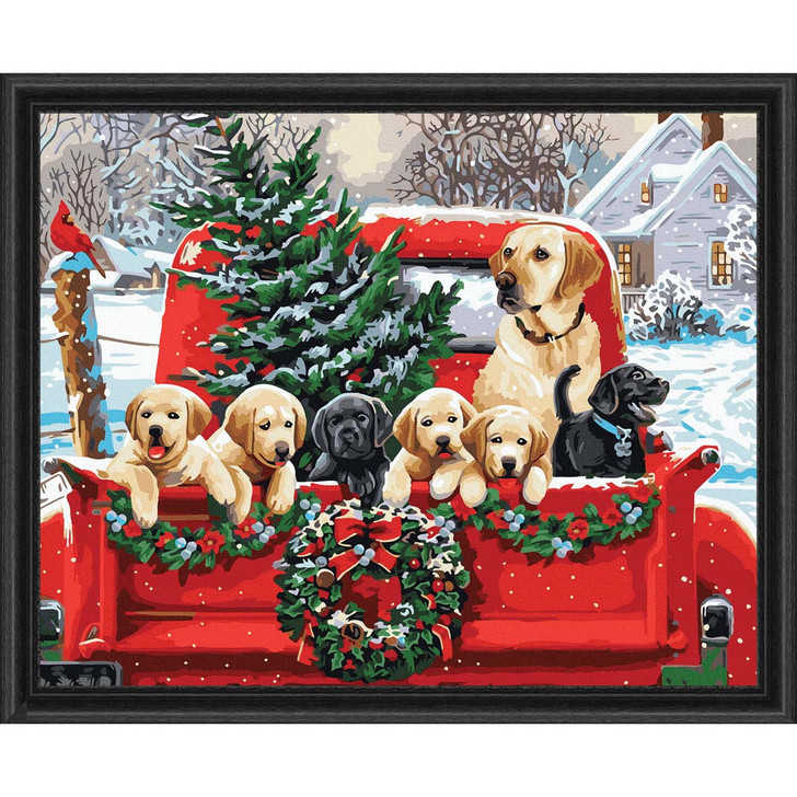 Adbrain Christmas Labrador Family Paint by Number Kit