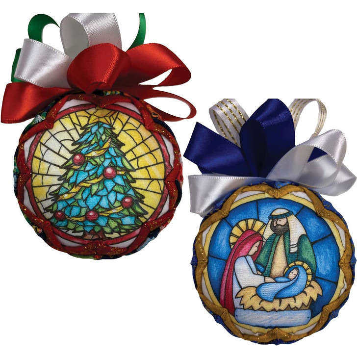 Quilt Magic Nativity & Christmas Tree, Set of 2 No-Sew Ornament Kit