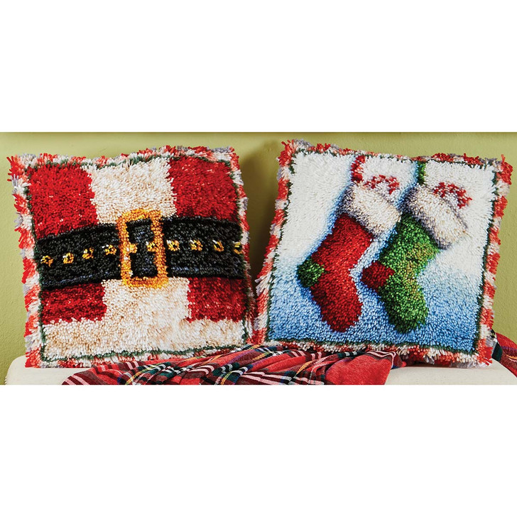 Herrschners Santa Belt & Christmas Stockings, Set of 2 Latch Hook Kit