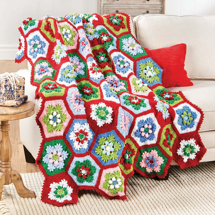Herrschners Christmas Kaleidoscope Afghan Crochet Yarn Kit