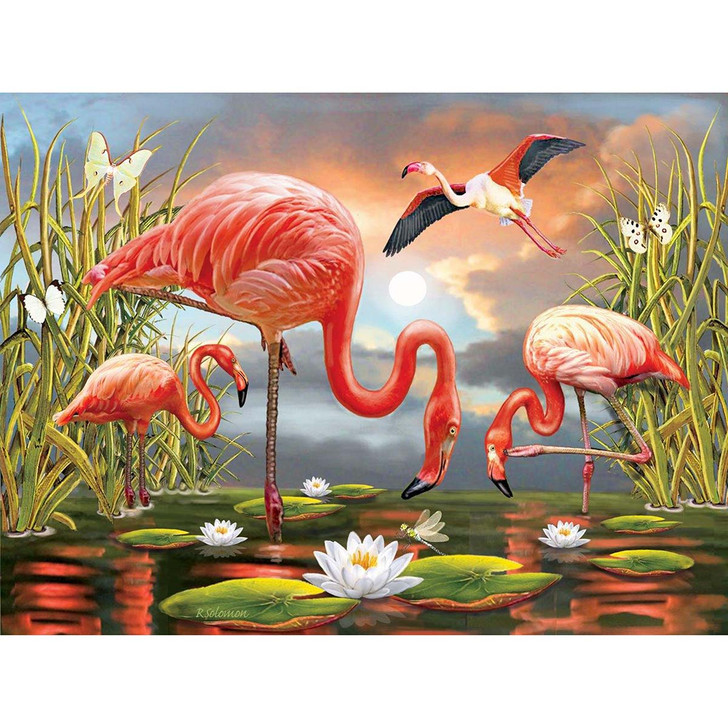 Karmin International Flamingos Deluxe Jigsaw Puzzle