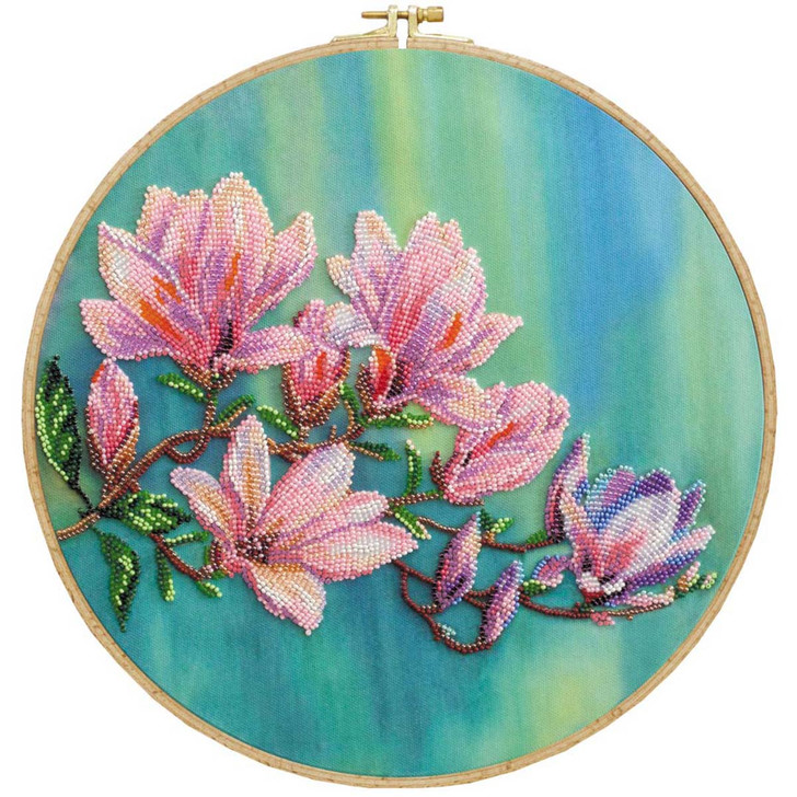 Abris Art Magnolias Bloom Beaded Embroidery Kit
