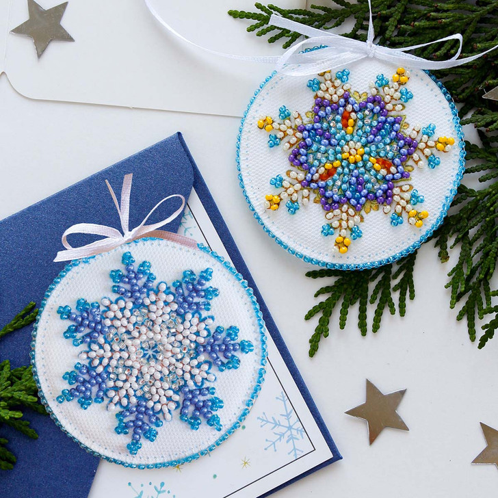 Abris Art Small Snowflake Beaded Embroidery Kit