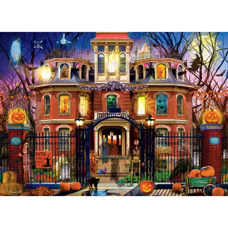 Masterpieces Puzzle Co Haunted House on the Hill Glow in the Dark Jigsaw Puzzle