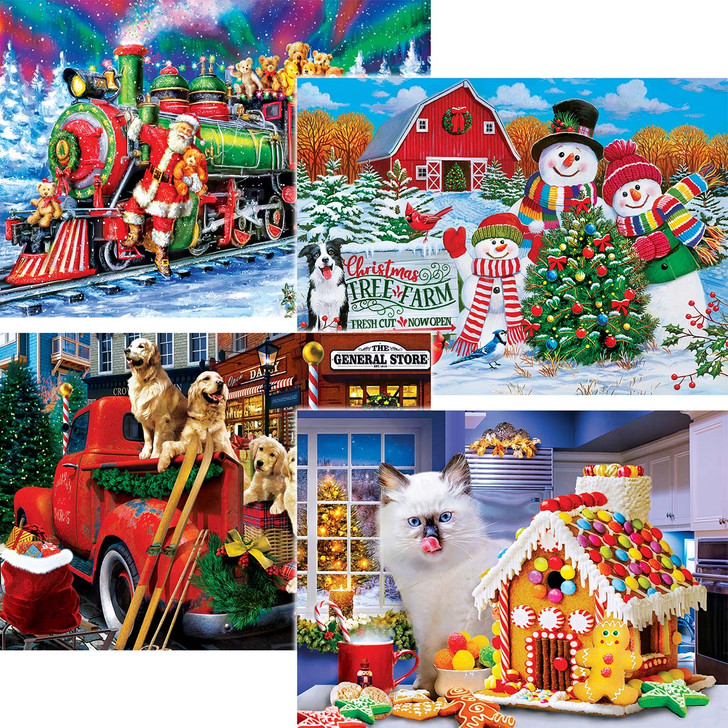 Masterpieces Puzzle Co Seasons Greetings 4 Pack Jigsaw Puzzle