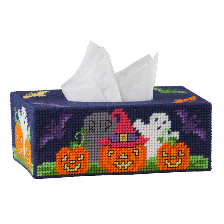 Herrschners Spooky Pals Tissue Box Plastic Canvas Kit