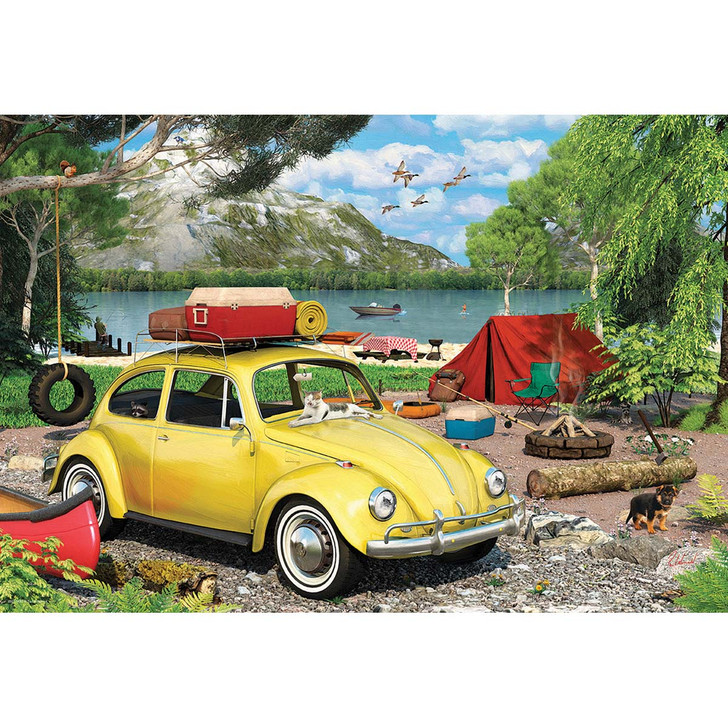 Eurographics VW Beetle Camping Tin Jigsaw Puzzle