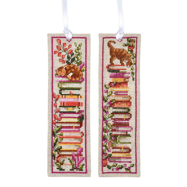 Vervaco Cats with Books Bookmark Counted Cross-Stitch Kit