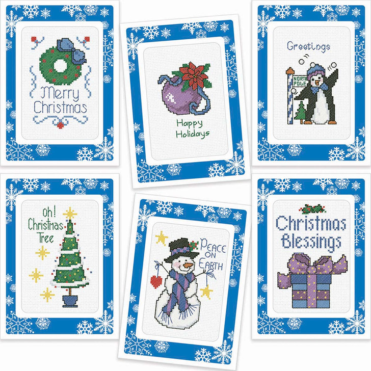 Herrschners Christmas Salutations Greeting Cards Counted Cross-Stitch Kit
