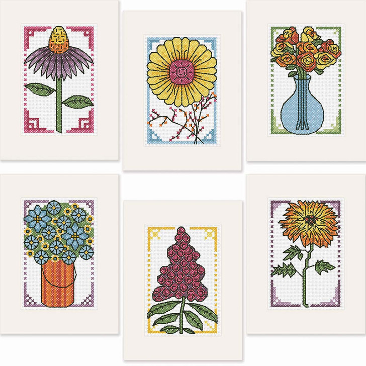 Herrschners In My Garden Greeting Cards, Set of 6 Counted Cross