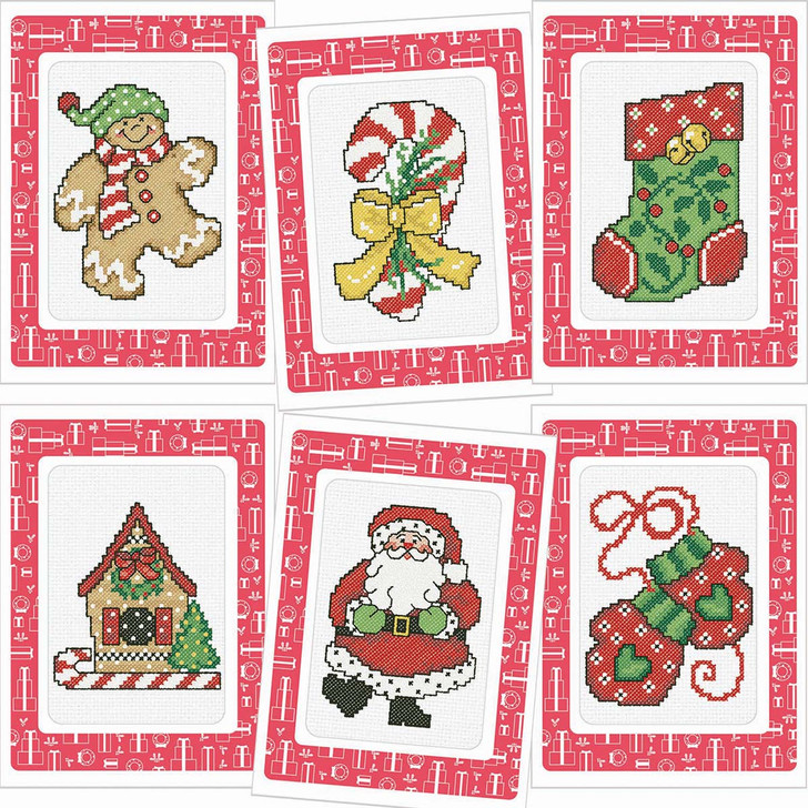 Herrschners Christmas Nights Greeting Cards, Set of 6 Counted Cross-Stitch Kit