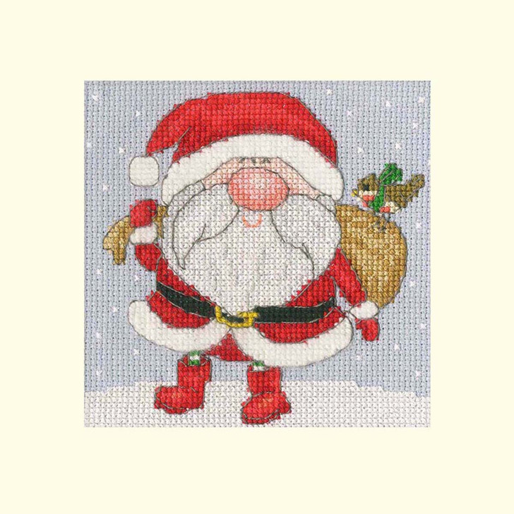 Bothy Threads Jolly Santa Greeting Card Counted Cross-Stitch Kit