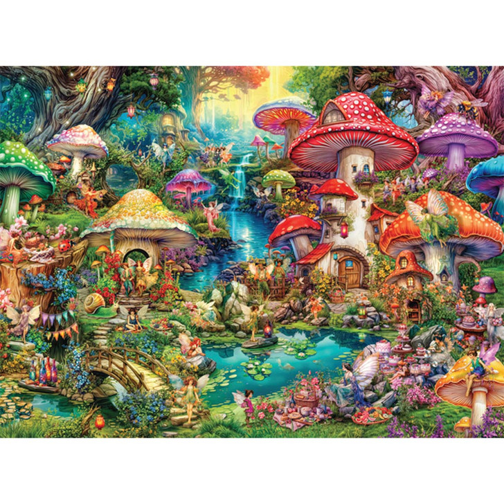 Buffalo Games Merry Mushroom Village Picnic Jigsaw Puzzle