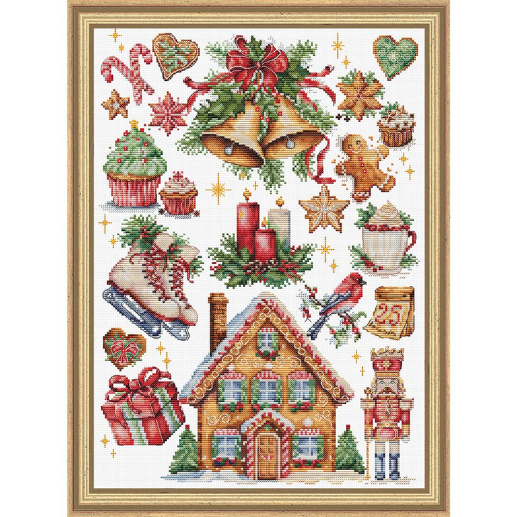 Luca-S Christmas Composition Kit & Frame Counted Cross-Stitch