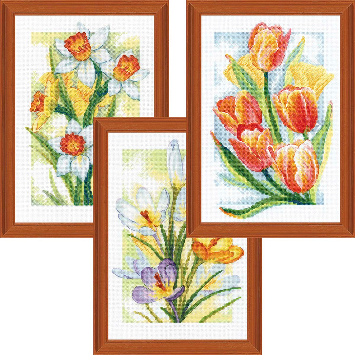 RIOLIS Spring Glow, Set of 3 Counted Cross-Stitch